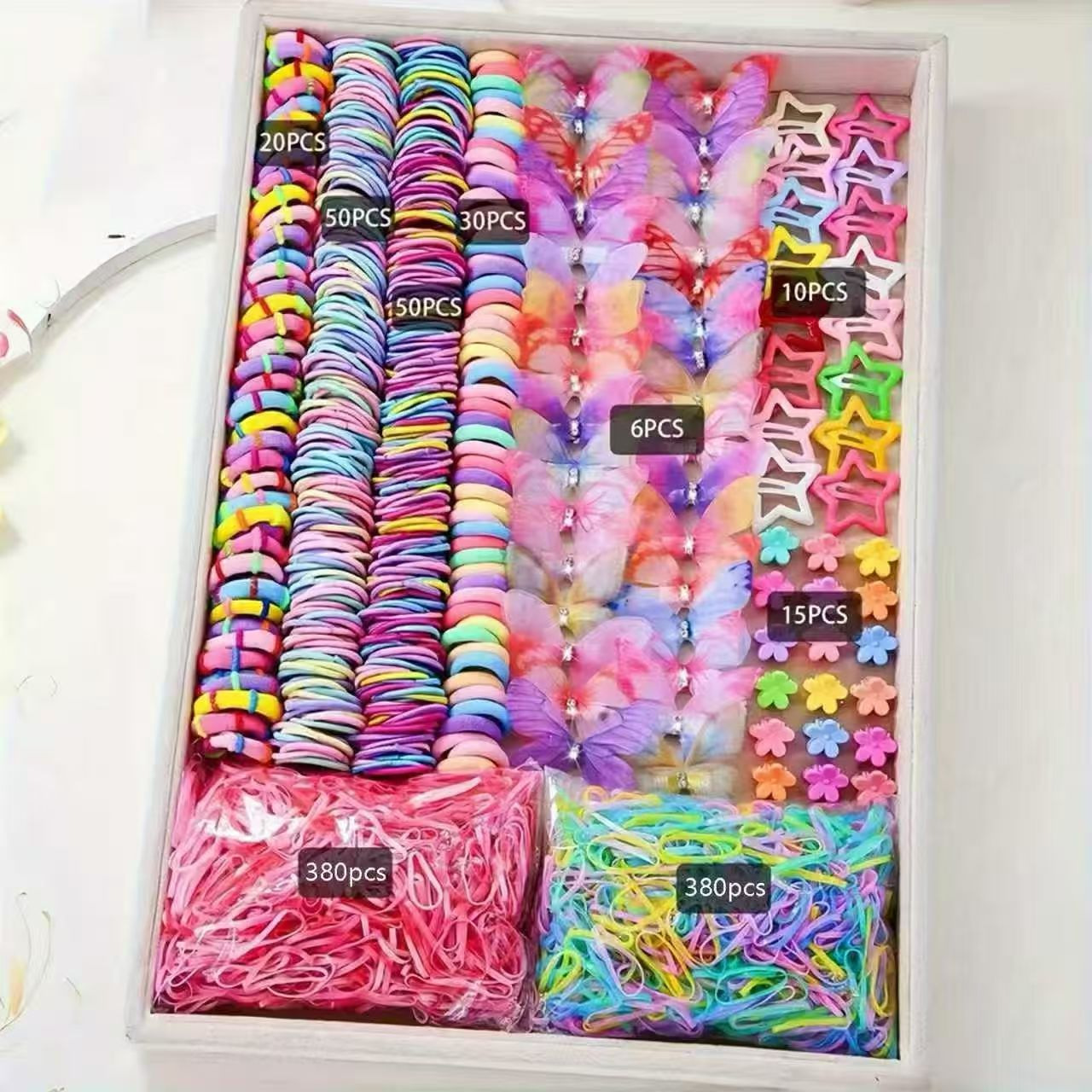 Explosiones transfronterizas de niños toque de cabello clip de cabello combinación de caja de regalo para bebés anillo de cabello para niñas clips para el cabello