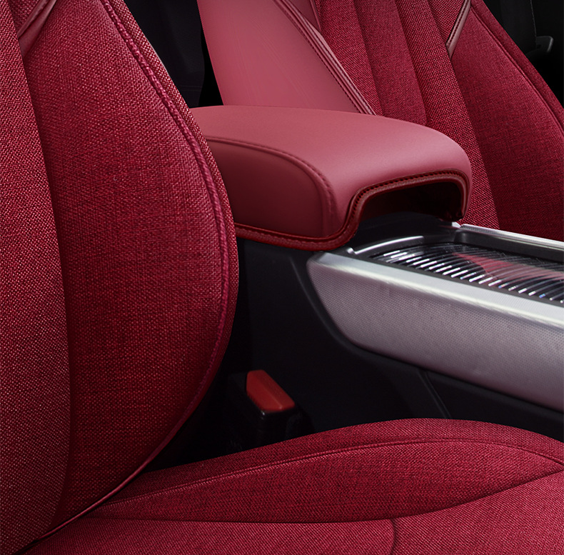 Car Seat Cover for Peugeot 308S 508L 2008 4008 5008, All-Season Leather and Linen Full Surround Seat Cover
