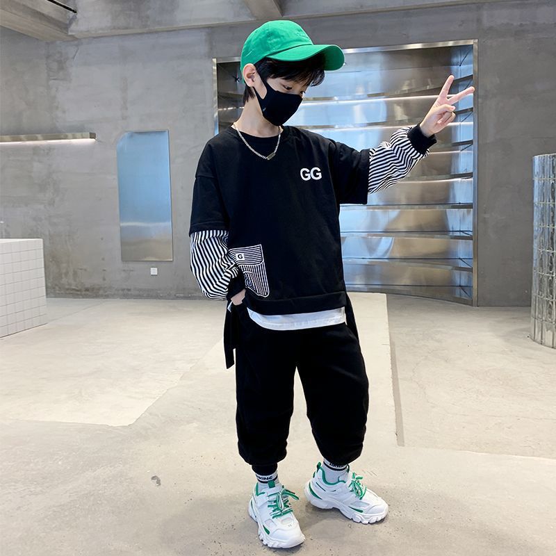 Chlapecká sada 2023, jarní a podzimní, nové dětské, hezké módní oblečení, moderní dětský čistý červený svetr Tidal_voghion.com