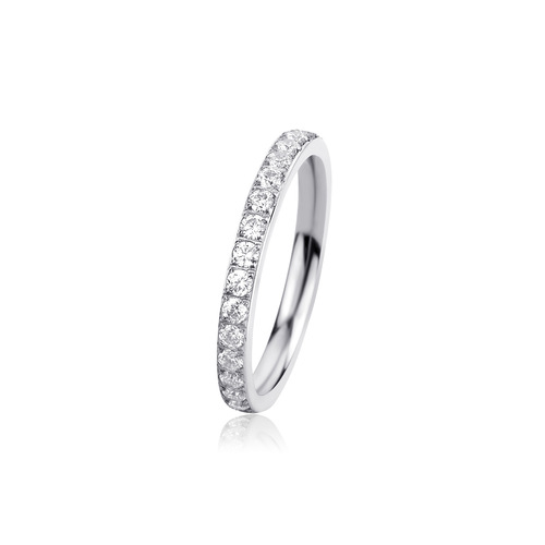 Amazon AliExpress Trendy Gold-plated Stainless Steel Solitaire Diamond Ring for Women Hip-hop Simple Ring Personality Accessory
