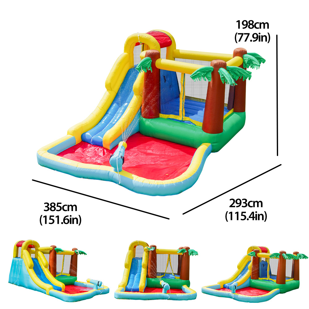 Castillo inflable para niños Doctor Dolphin para uso doméstico, tobogán pequeño para interiores, trampolín inflable, castillo de juegos acuáticos para niños