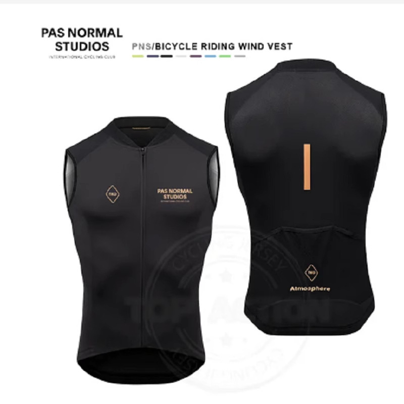 PAS Fleece Vest Autumn and Winter Cycling Clothing Men's Windproof Warm Bicycle Jacket Highway Bike Mountain Bike Jacket