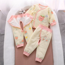 新生婴儿冬装棉服薄棉套装春秋冬季宝宝棉衣棉袄三件套初生衣服