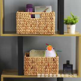 跨境手工编织收纳篮新年装饰零食糖果玩偶储物筐化妆品杂物收纳篮