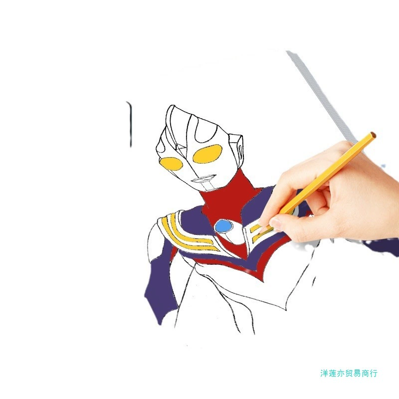 ZMNM74 Ultraman Zero Рисунок Аниме Тига Раскраска Ребенка Линия Рисунок