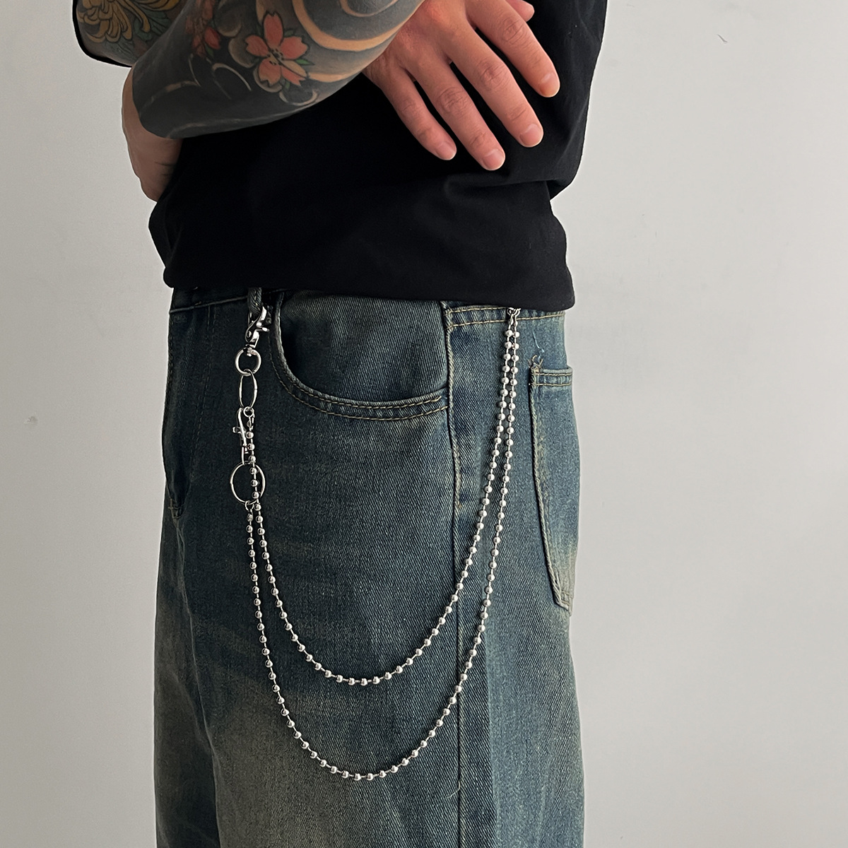 Fashion Personality Metal Jeans Hip Hop Niche Simple Hanging Men Waist Chain Accessories_voghion.com