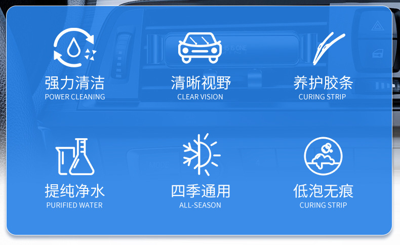 2L Bottled Car Glass Water Glass Oil Film Remover Car All-Season Wiper Water Oil Film Removal Glass Water