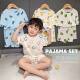 Baby's suit Wide Pine Summer Short-sleeved Shorts Children's Ice Silk Fabric Pajamas Cold Home Clothes Air-conditioning Clothes for Boys and Girls