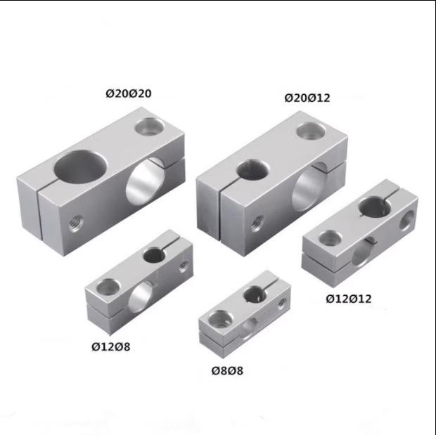 光轴十字固定夹支柱支架钢管十字连接块连接件双孔管夹圆棒铝合金