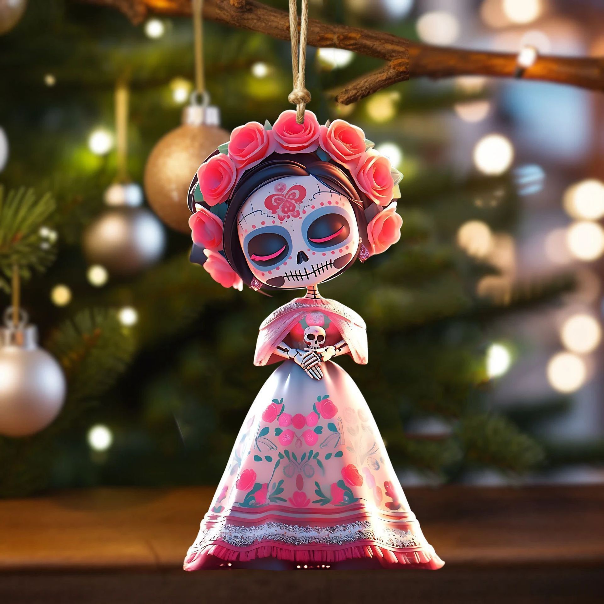 Nuevos productos transfronterizos gótico punk acrílico plano Halloween fiesta decoración colgante colgante de automóvil