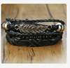 Retro bracelet, woven leather set, European style