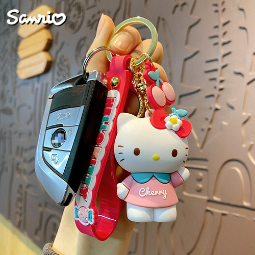 Genuine Sanrio Sakura Secret keychain for women, creative and exquisite Kuromi doll keychain, school bag pendant