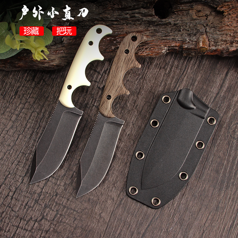 Outdoor Small Straight Knife, Portable for Home Use, Camping, Cutting Meat, Emergency Multi-Functional Knife, Collectible Pocket Knife, Sharp Fruit Knife
