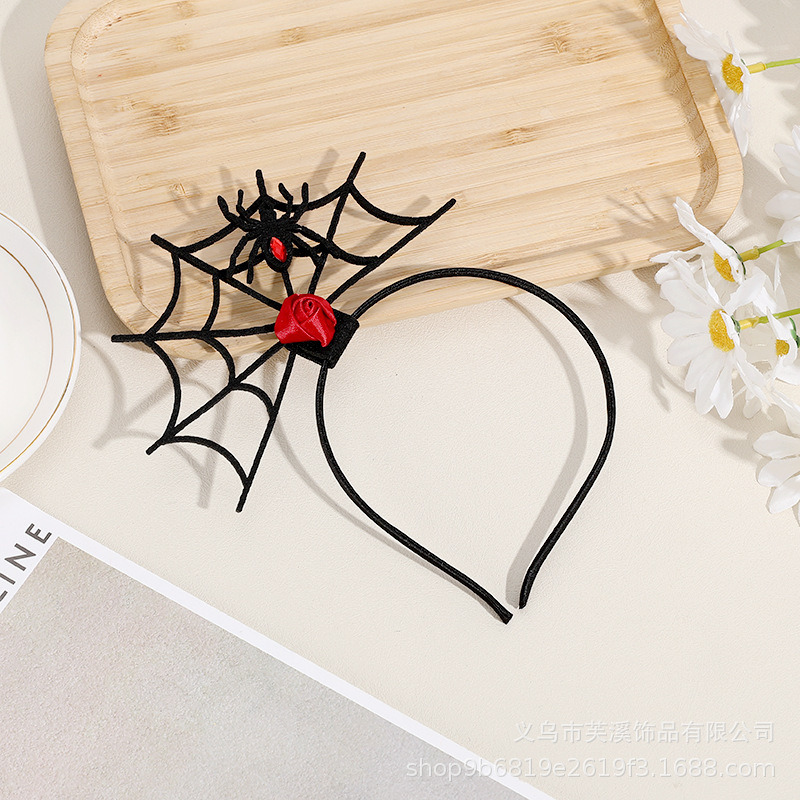 ハロウィーン蜘蛛の巣髪バンドパーティークリエイティブレースクモ舞踏会頭バンド鬼節装飾悪魔頭バンド|undefined