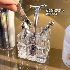 面霜勺子收納盒眼霜棒挖取勺化妝品護膚精緻浴室面膜桌面整理架
