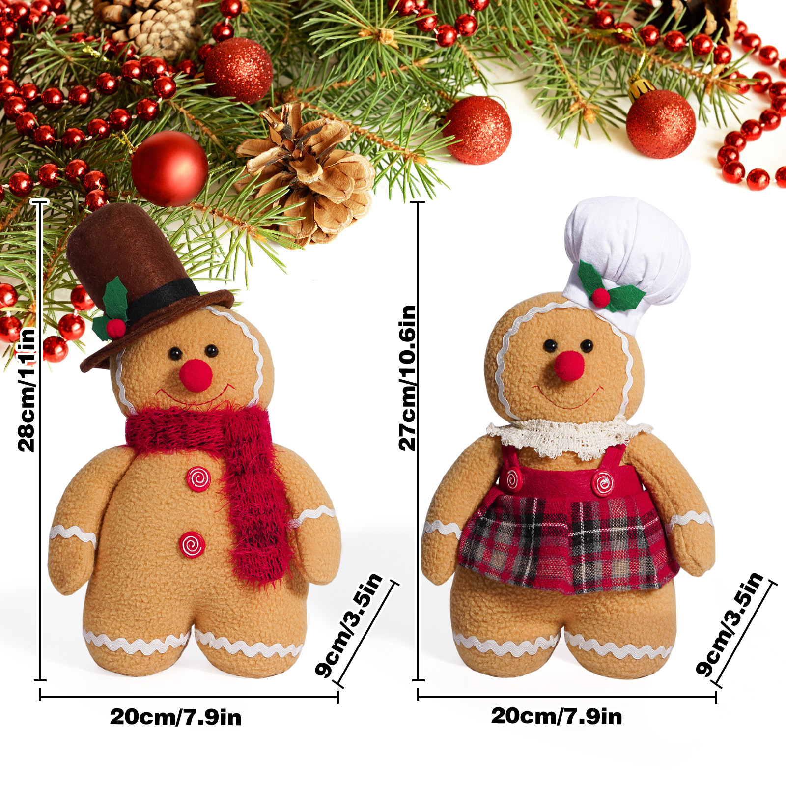 Navidad transfronteriza Gingerbread Doll Party Decoration adornos festivos lindos dibujos animados chef Gingerbread Doll