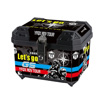 Large-Capacity Universal Electric Motorcycle trunk - extra-large-mechanical-lock-black-black-sticker-with-installation-package