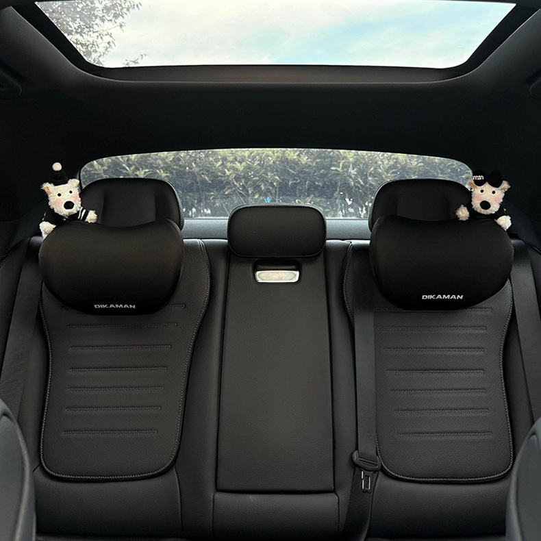 2025 New Model Car Headrest Memory Foam Car Seat Neck Pillow Cute West Highland Terrier Doll for Car Use