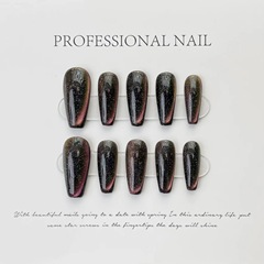 [Purely handmade real shots] l European and American retro brown sugar Bobo pure handmade wearable nails autumn and winter new bridal manicure
