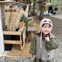 木然良品秋冬男女赤ちゃん純綿裏地帽子韓国系かわいい猫耳保護帽M032H
