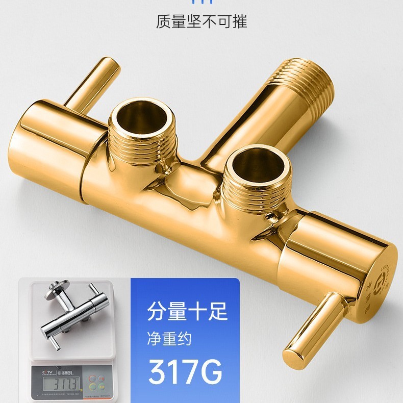 オールドブロンズマン真鍮製アングルバルブ、1入口、2出口、三方洗濯機専用蛇口、厚みのある全銅製4分アングルバルブ|undefined