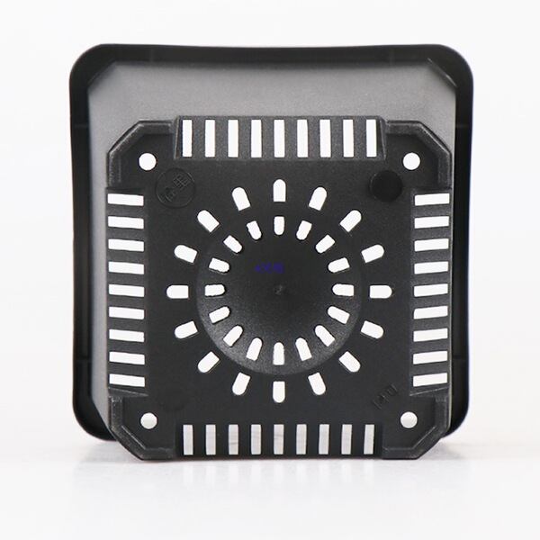 Square black white flowerpot flower-shaped