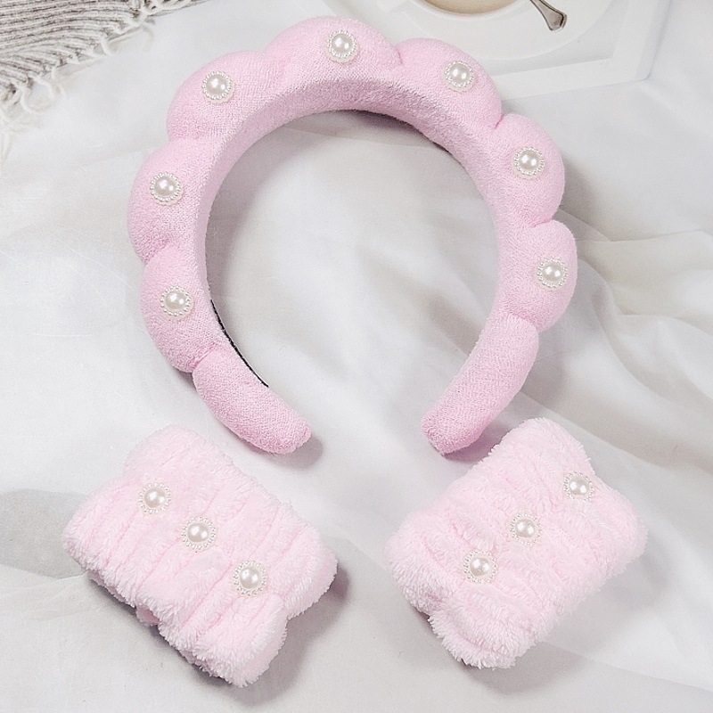 기계 재봉 트위스트 진주 헤어 밴드 파우더 (20*17*4cm 89g)