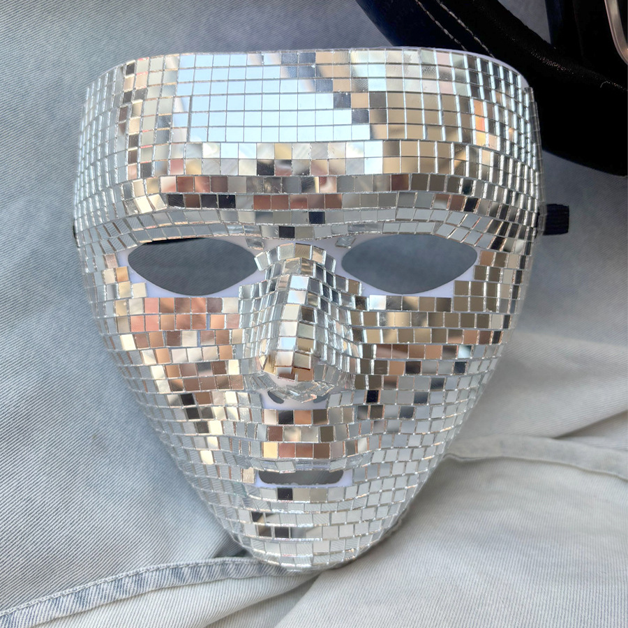 Máscara de Cara Completa con Espejo Reflectante, Plástico, para Fiestas de Disfraces