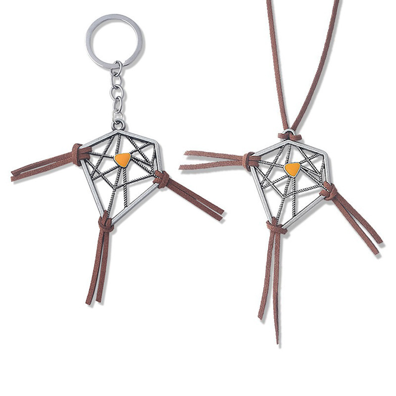 Cross-Border Hot-Selling Game Merchandise Death Stranding Capture Net Necklace Dream Catcher Keychain Metal Pendant Wholesale