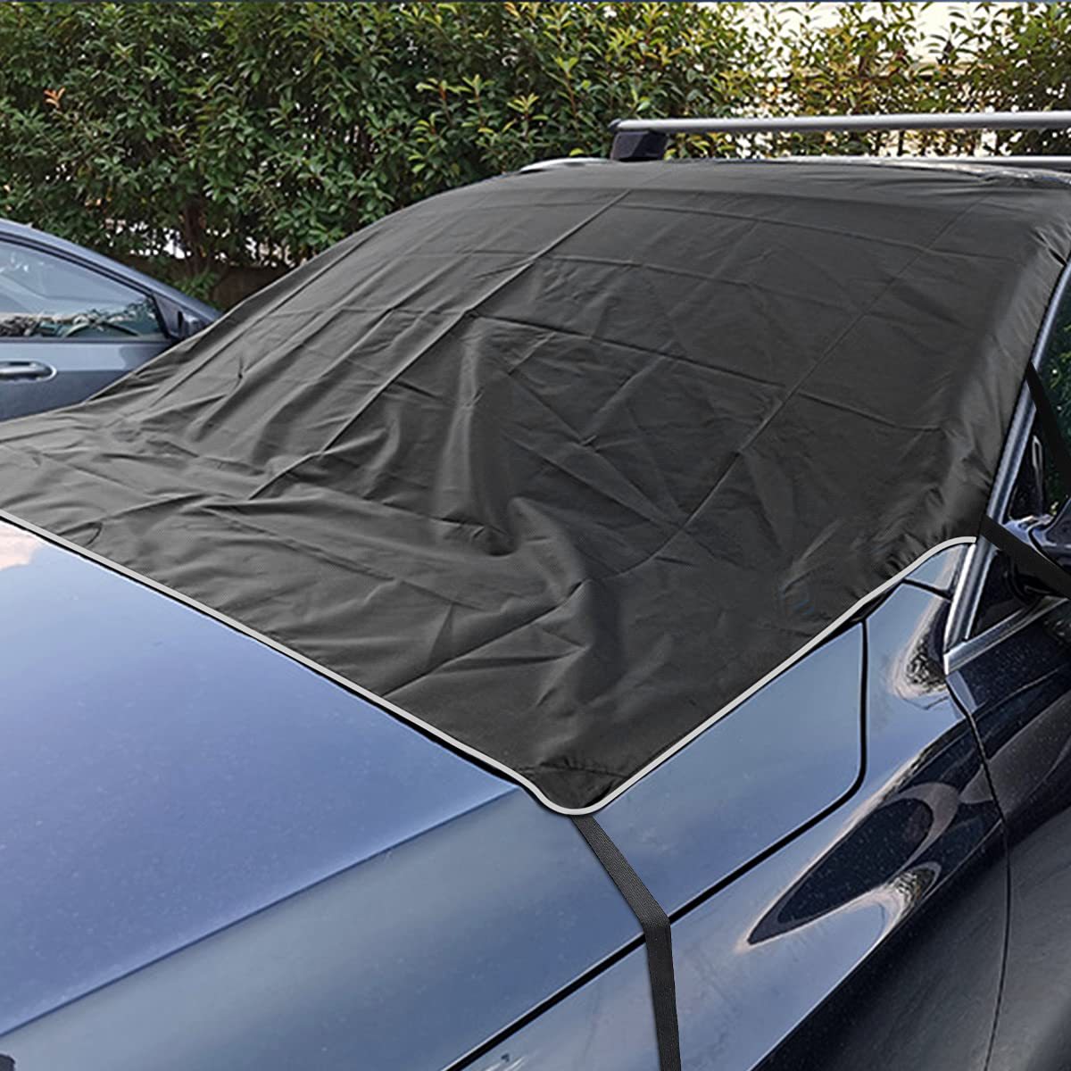 Car snow cover, winter windshield cover, black-coated reflective snow cover for night use, new car sunshade