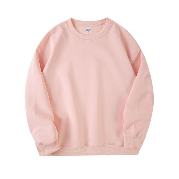 Cotton universal sweatshirt with a round collar for leisure
