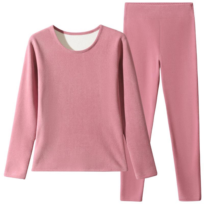 Ropa interior térmica traje de lana engrosada para mujer calefacción lana de cordero de mediana edad y anciana madre ropa de otoño pantalones largos cálido otoño e invierno