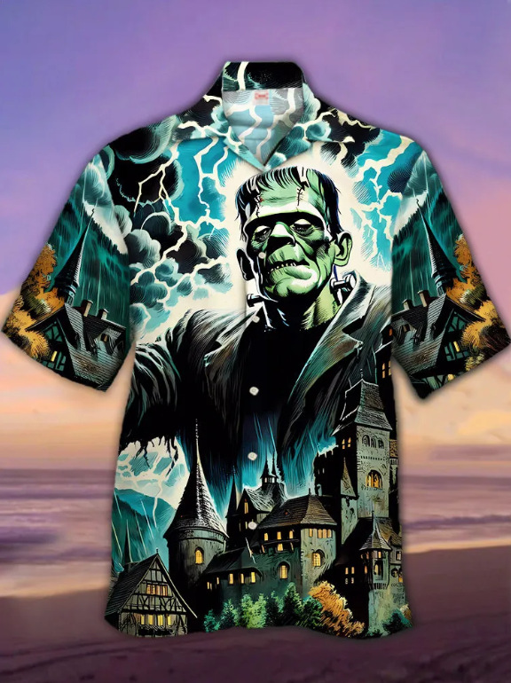 Camisa de cuello cubano impresa en 3D, tienda de fabricantes de hombres, estación independiente de verano de moda, patrón de venta caliente, ropa de hombre de playa hawaiana