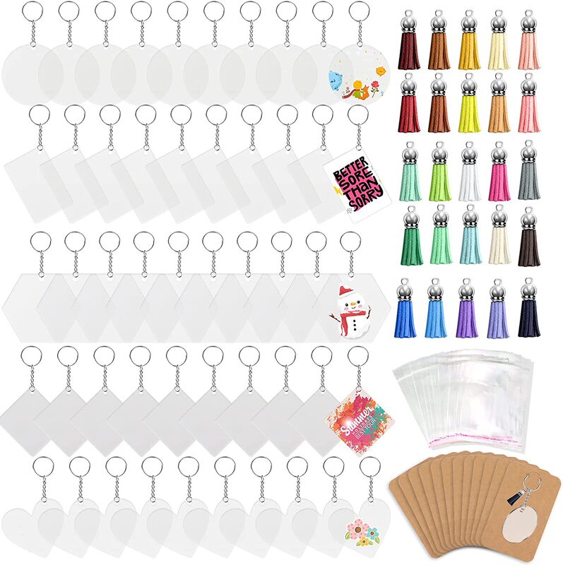 300pcs Blank Acrylic Keychains Vinyl Keychains with Leather Tassel Acrylic Key Chain Blanks 300pcs Blank Acrylic Keychains Vinyl Keychains with Leather Tassel Acrylic Key Chain Blanks