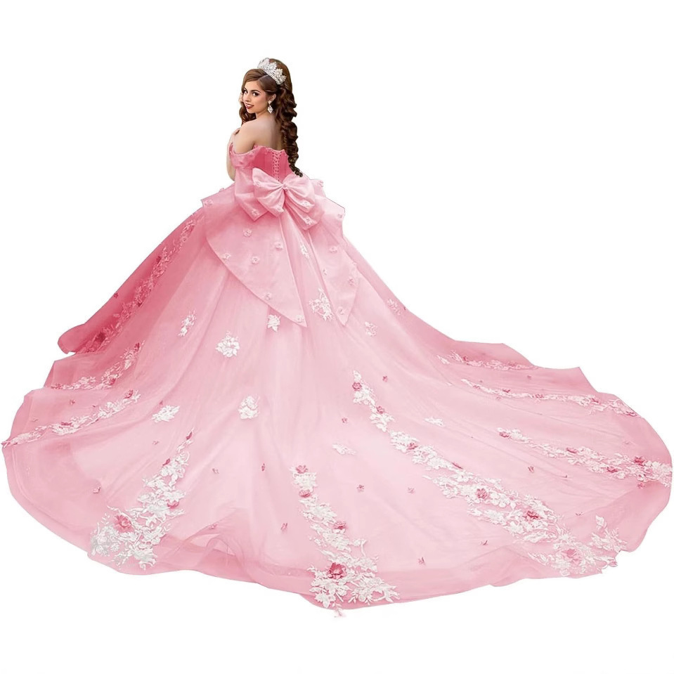 Vestido de noche francés de un solo hombro, nuevo banquete de cumpleaños transfronterizo, vestido de noche, lazo grande, cola larga