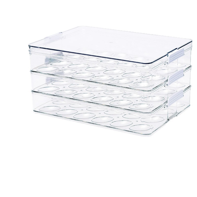 Grado alimenticio PET caja de huevo transparente para cocina hogar refrigerador puerta lateral huevo portador especial sellado huevo marco