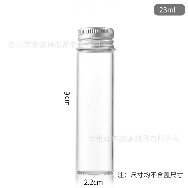 Botella de tubo de rosca de alta borosilicina de gran boca de diámetro 22mm botella de cubierta de aluminio plateado botella de reactivo botella de silina botella de polvo Cordyceps image 14