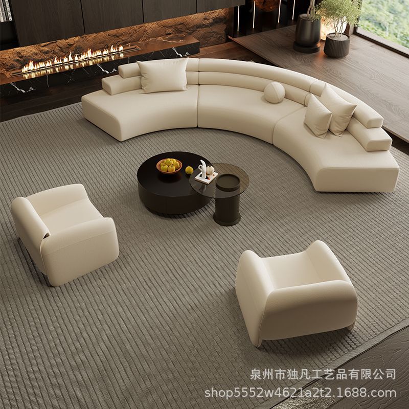 Arc-Shaped Sofa, Special-Shaped, Light Luxury Furniture for Beauty Salons, Offices, Sales Offices, Hotel Lobbies, Business Rest Areas