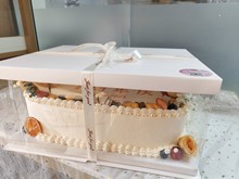 新款长方形蛋糕盒透明生日塑料16.18.20.24寸包装盒包邮