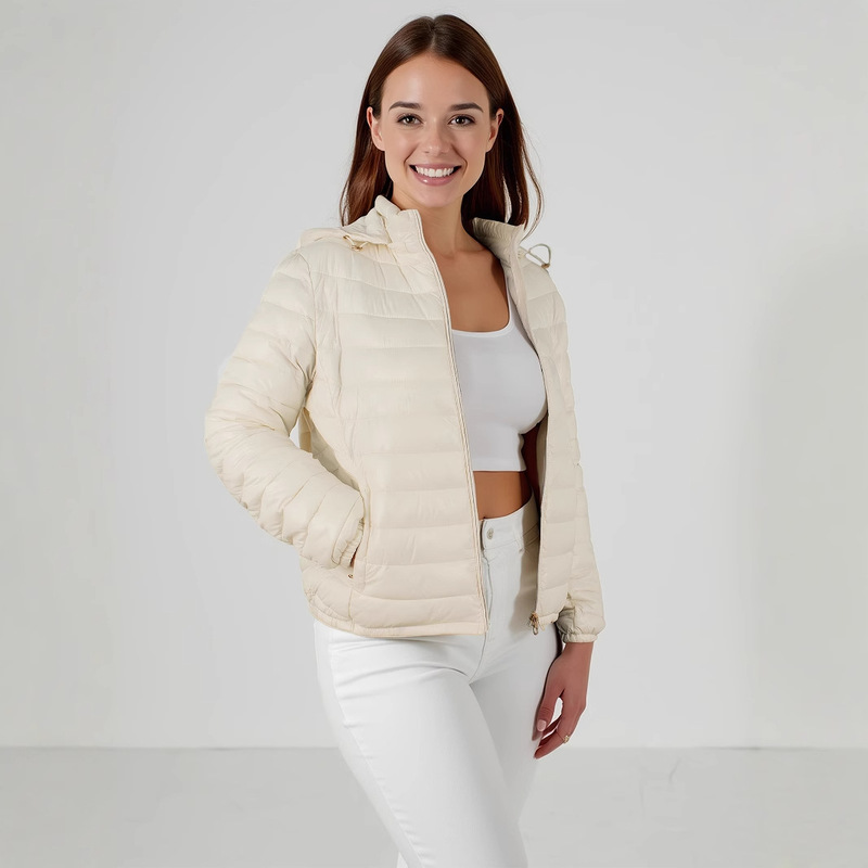 Winter Women's Ultra-Lightweight Jacket, Lightweight Foldable Cotton-Padded Hooded Jacket, Warm, Adjustable Hat, Clothing Storage Winter Women's Ultra-Lightweight Jacket, Lightweight Foldable Cotton-Padded Hooded Jacket, Warm, Adjustable Hat, Clothing Storage