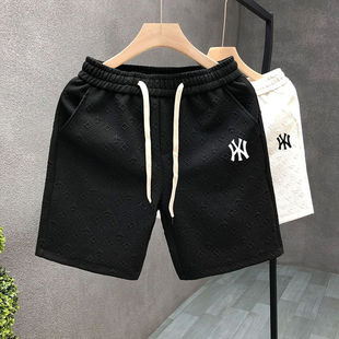 New Casual Men's Shorts Trendy Summer Thin Sports Simple Jacquard Print Five-Point Shorts Versatile Shorts