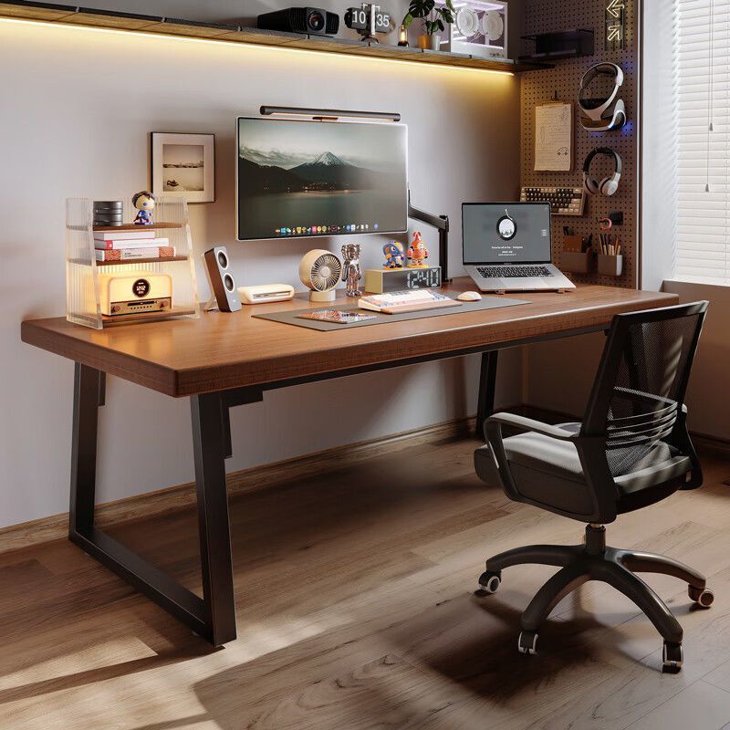 Solid Wood Computer Desk Double Desktop Bedroom Home Office Desk Large Long Desk Workbench Two-Person Gaming Table