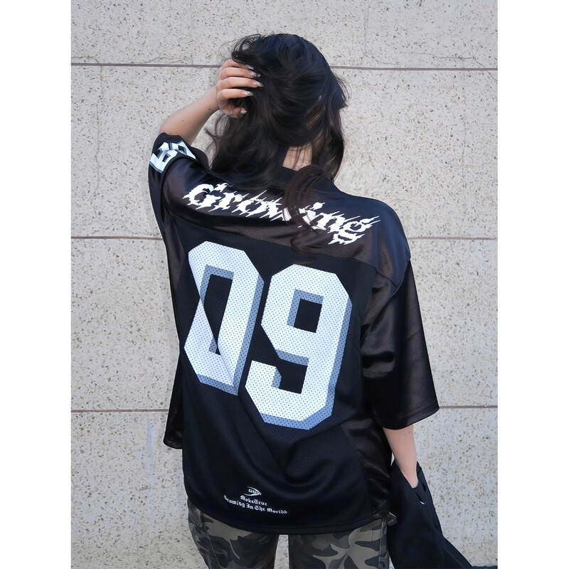 American Football Jersey for Boys, Summer Fashion Mesh Short-Sleeve Breathable Loose Sports T-Shirt, Trendy Brand Patchwork Top American Football Jersey for Boys, Summer Fashion Mesh Short-Sleeve Breathable Loose Sports T-Shirt, Trendy Brand Patchwork Top