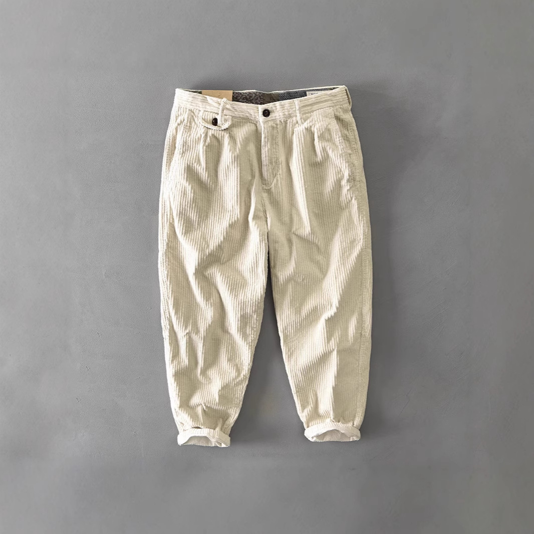 demi-season solid color Japanese retro universal trousers