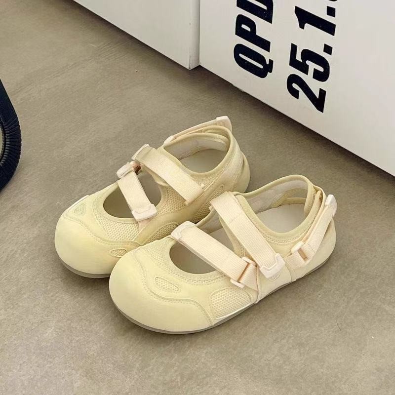 2026 verano nuevo versátil y cómodo con falda con zapatos de velcro de zapatos blancos de moda zapatos de mujer