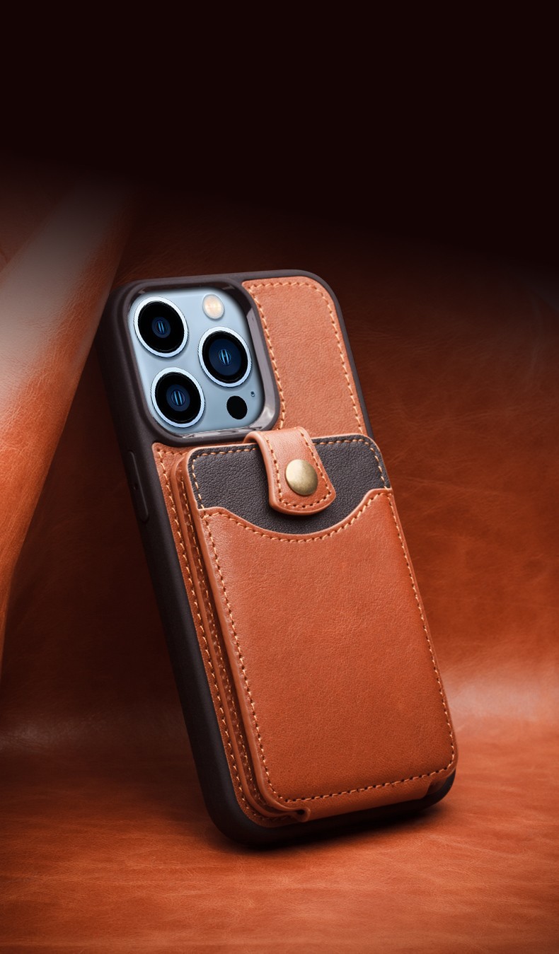 Ốp lưng iPhone 13 Pro Max chống sốc viền dày — Thẻ kinh doanh iphone13 6,1 inch màu đen, Thẻ công sở iphone13 Pro 6,1 inch màu đen, 6.7inch iphone13 Pro max danh thiếp Crazy Horse nâu, 6.1inch Thẻ kinh doanh iphone13 Pro Crazy Horse Brown chi tiết 10
