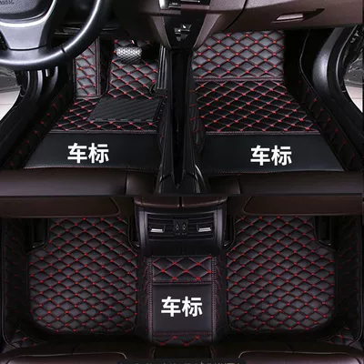 Suitable for Car Floor Mats, Universal Foot Pad - single-layer-five-seats-black-red-line-logo-thickening-place-an-order-and-leave-a-message-about-the-model-year