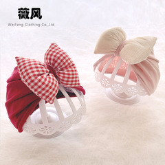 Baby hat autumn and winter pure cotton infant hat cute baby boy knotted Indian hat newborn protective fontanelle hat