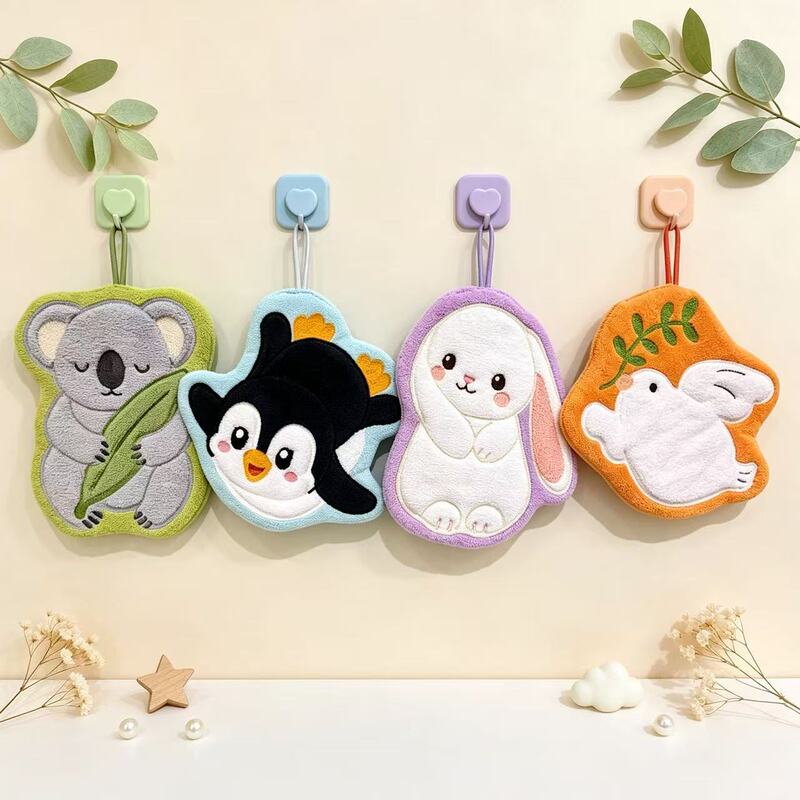Cute koala-themed hand towels for home use, suitable for the kitchen and bathroom. These thick, soft, and absorbent coral fleece towels are designed for hanging and offer excellent water absorption Cute koala-themed hand towels for home use, suitable for the kitchen and bathroom. These thick, soft, and absorbent coral fleece towels are designed for hanging and offer excellent water absorption