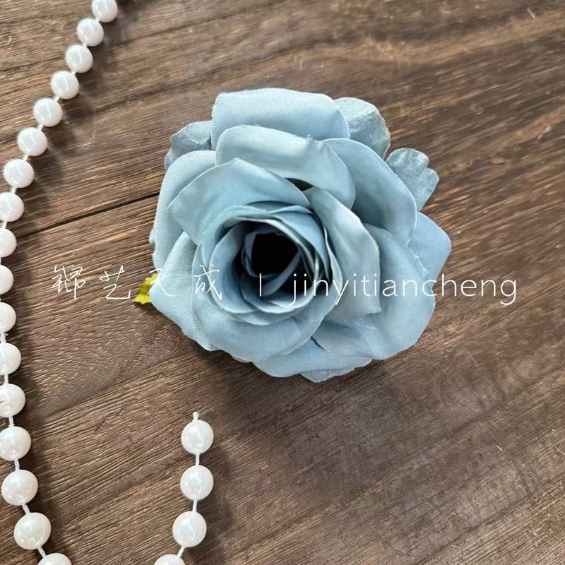 仿真花安娜玫瑰花头 花墙装饰婚礼布置 花环头饰diy假花材料批发|undefined